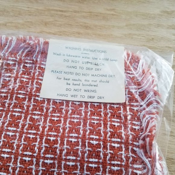 Vtg Fallani & Cohn Homespun Placemat Set - Orange - Picture 4 of 5